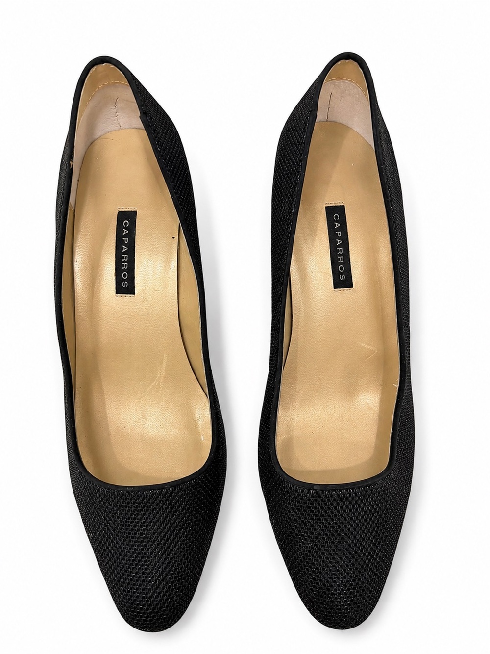 Caparros Black Textured Block Heel Pumps – Size 7.5B